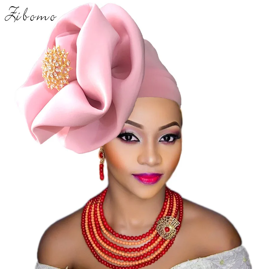 Turban headtie african turban cap aso oke gele ready to wear auto hele african lace auto gele aso ebi headtie 2018 new (5)