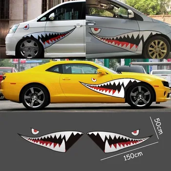 

Decal Stickers Car Shark Mouth Teeth Graphics PVC 2Pcs Practical Novel