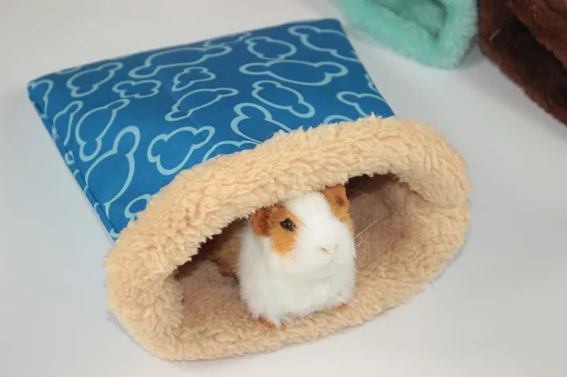 Warm Plush Hamster Bed House Soft Guinea Pig Bed Rat Nest Small Animals Mouse Sleeping Bag cavie House Accessories Hamster Cage 6