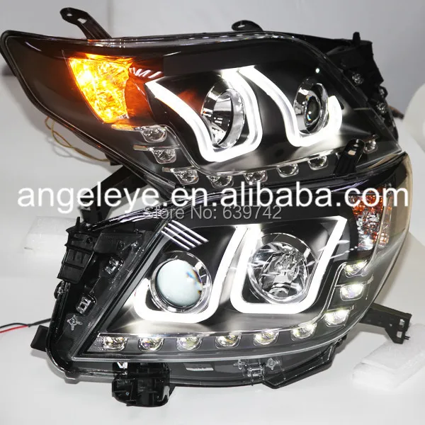 Для Prado FJ150 LED U Тип глаза ангела Фары для автомобиля для Toyota 2010-2013 год LDV2