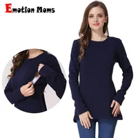 Emotion Moms Winter Maternity Sweater Thick Fleece Lining Breastfeeding Jumper Invisible Zipper Nursing Clothes Lactation Wear 1