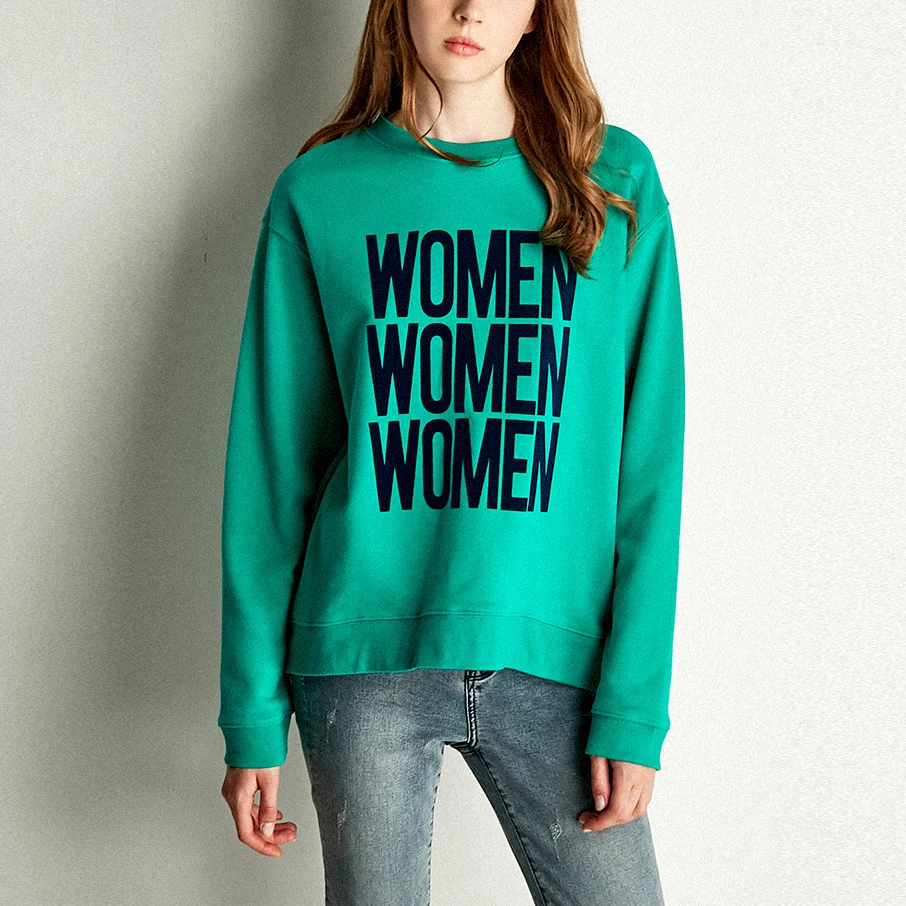 

KENVY Brand fashion women's high-end luxury spring and autumn 2018 new long-sleeved loose Sweatshirts