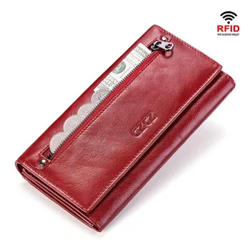 

Real Leather Wallet Women 5.5inch Phone Cases Cover For iPhone Coin Purse Portomonee Kashelek Female Long Lady Cuzdan Rfid