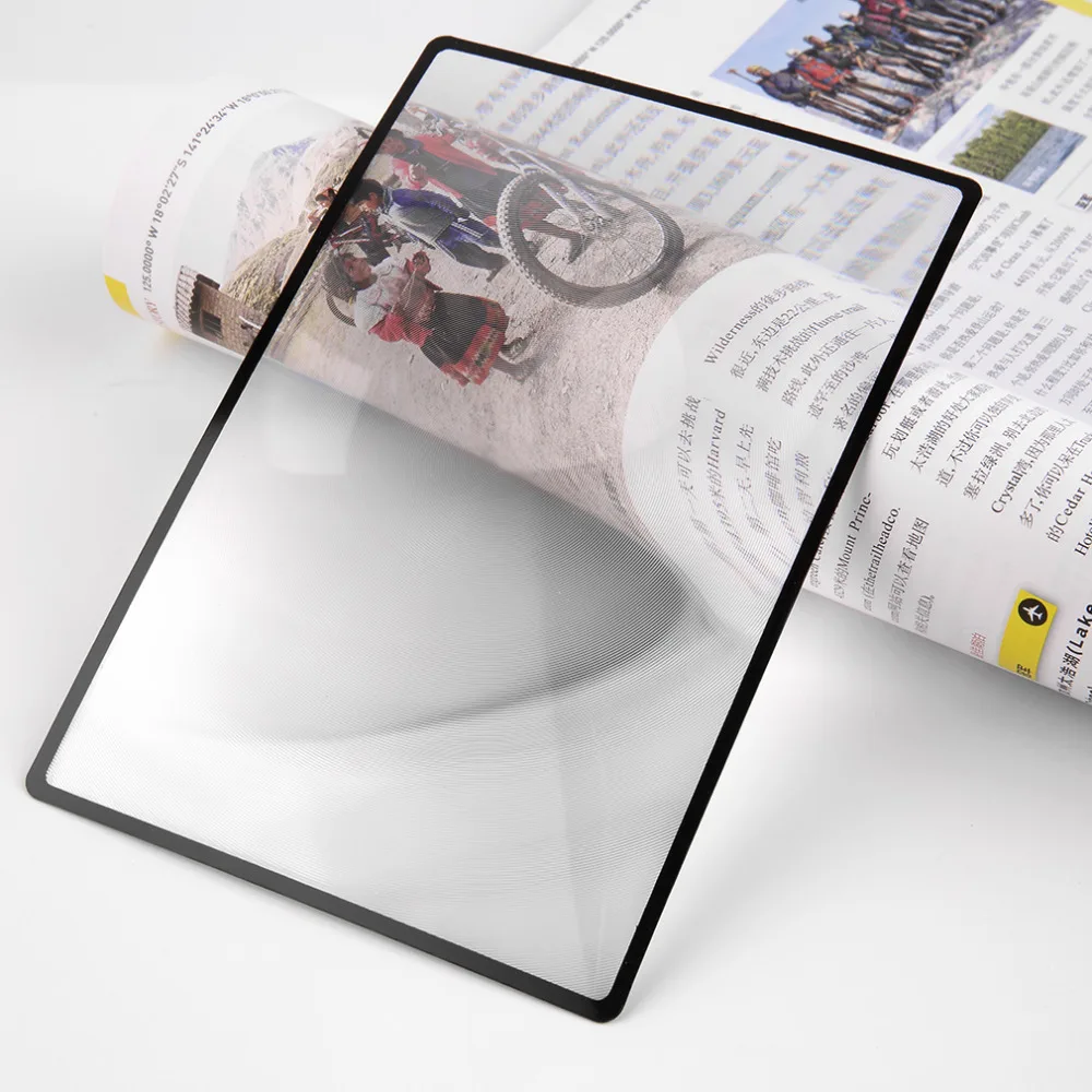 

180x120mm Hot Selling Convinient A5 Flat PVC Magnifier Sheet X3 Book Page Magnification Magnifying Reading Glass Lens