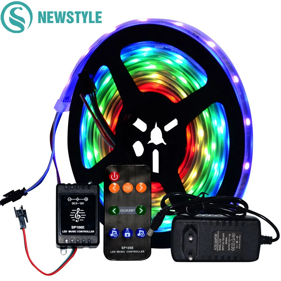 

WS2811 5050 RGBRGB LED Strip Music control Waterproof / Non Waterproof DC12V with Music controller music dream color Led Strip
