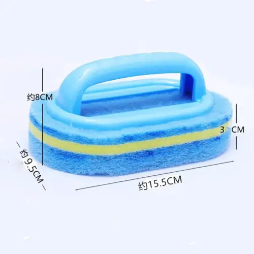 

Bathroom Floor Kitchen Sponge Bottom Bath Tub Wall Tile Blue Cleaning Brush With Handles Arc Design Thick And Solid Cleaner