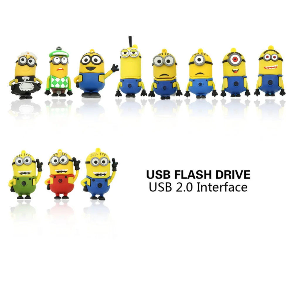 

New Pendrive usb flash drive u disk 32GB 16GB 8GB 4GB The Despicable Me 2 Pen drive Memory stick flash card lovely