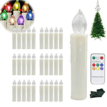 

30pcs Battery Powered Christmas LED Candle Colorful Electronic Light Xmas Celebration Birthday Party Home Decoration