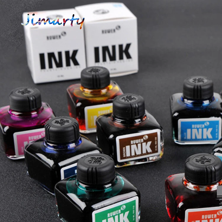 

1pc 35ml oil ink pure black/blue/red/green colorful paint without fountain pen comics ink refill carbon pimio water DP038