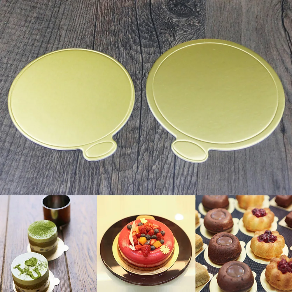 Золотой Край сервировки круглый практичный бумага для выпечки доска Прочный