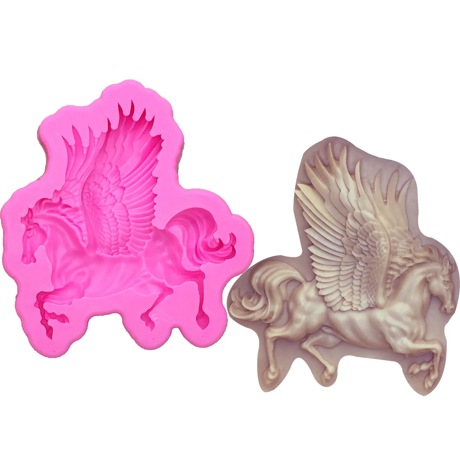 

M0682 Pegasus Carousel Horse Chocolate Candy Silicone Mold Cake Decorating moule Silicone 3D Decor Kitchen fondant Tools