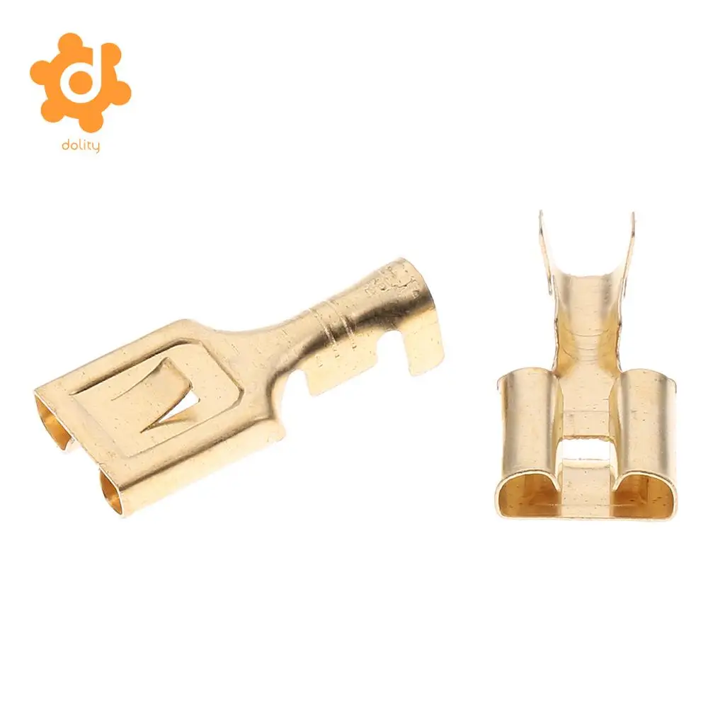 50 Pieces Brass Crimp Terminal Cable Locking Female Spade Connector 7.8mm