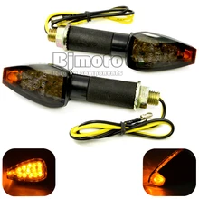 Universal Motorcycle black housing smoking Lens Amber LED  turn signal Lights 12V Indicators Flashers For bobber yamaha suzuki