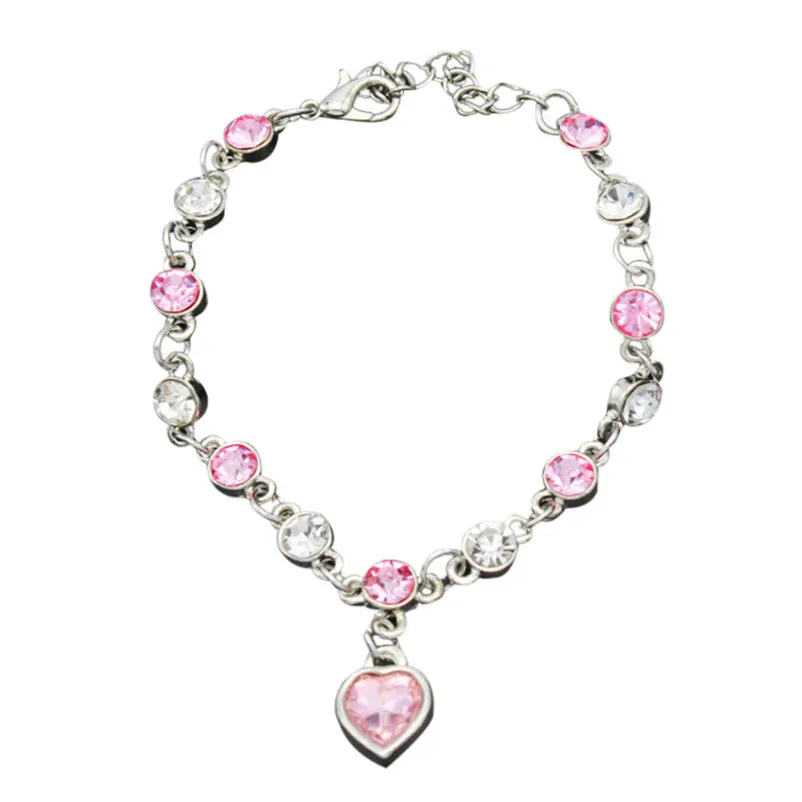 Fashion bracelets for women 2018 Crystal Bracelet Heart Flash Alloy Jewelry Birthday Gifts Pulseiras Dorp Shipping Y11#N (2)