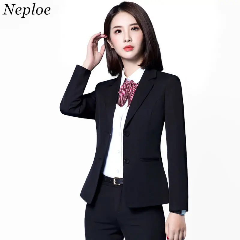 Neploe Plus Size Jackets Woman Solid Blazer 2018 Spring