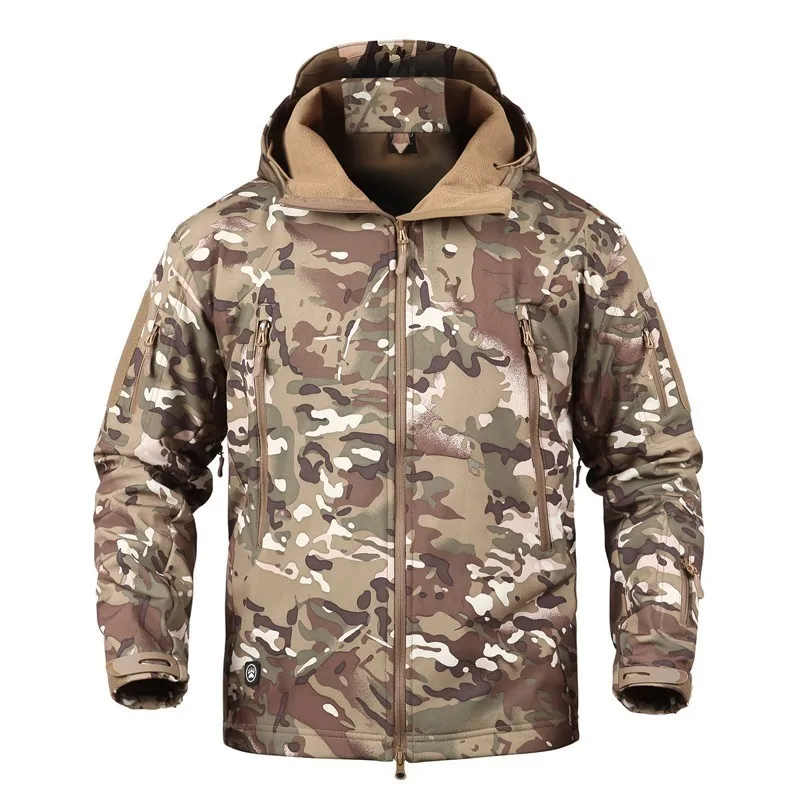 Зимние TAD тепловые армейские камуфляжные водонепроницаемые походные куртки Тактические Военные флисовые теплые ветрозащитные куртки 5XL пальто - Цвет: CP