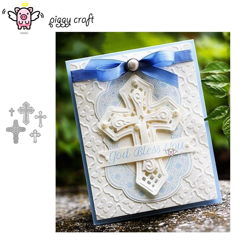

Piggy Craft metal cutting dies cut die mold 5Pcs Cross decoration Scrapbook paper craft knife mould blade punch stencils dies