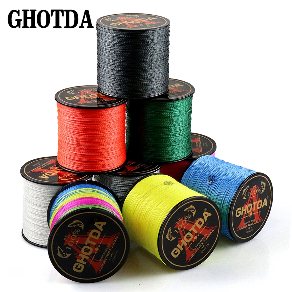 GHOTDA العلامة التجارية 300 M صنارة صيد بولي ايثيلين مجدول 4 السواحل 10 12 18 28 35 40 50 60 80 100 120LB المتعددة الشعيرات خيط صنارة الصيد