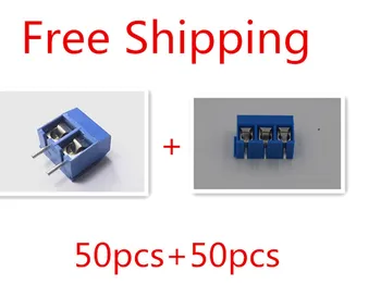 

Free Shipping 5.08mm Pitch 50pcs 2P Screw Terminal Connector +50pcs 3P PCB Screw Terminal Block=100pcs/lot in stock