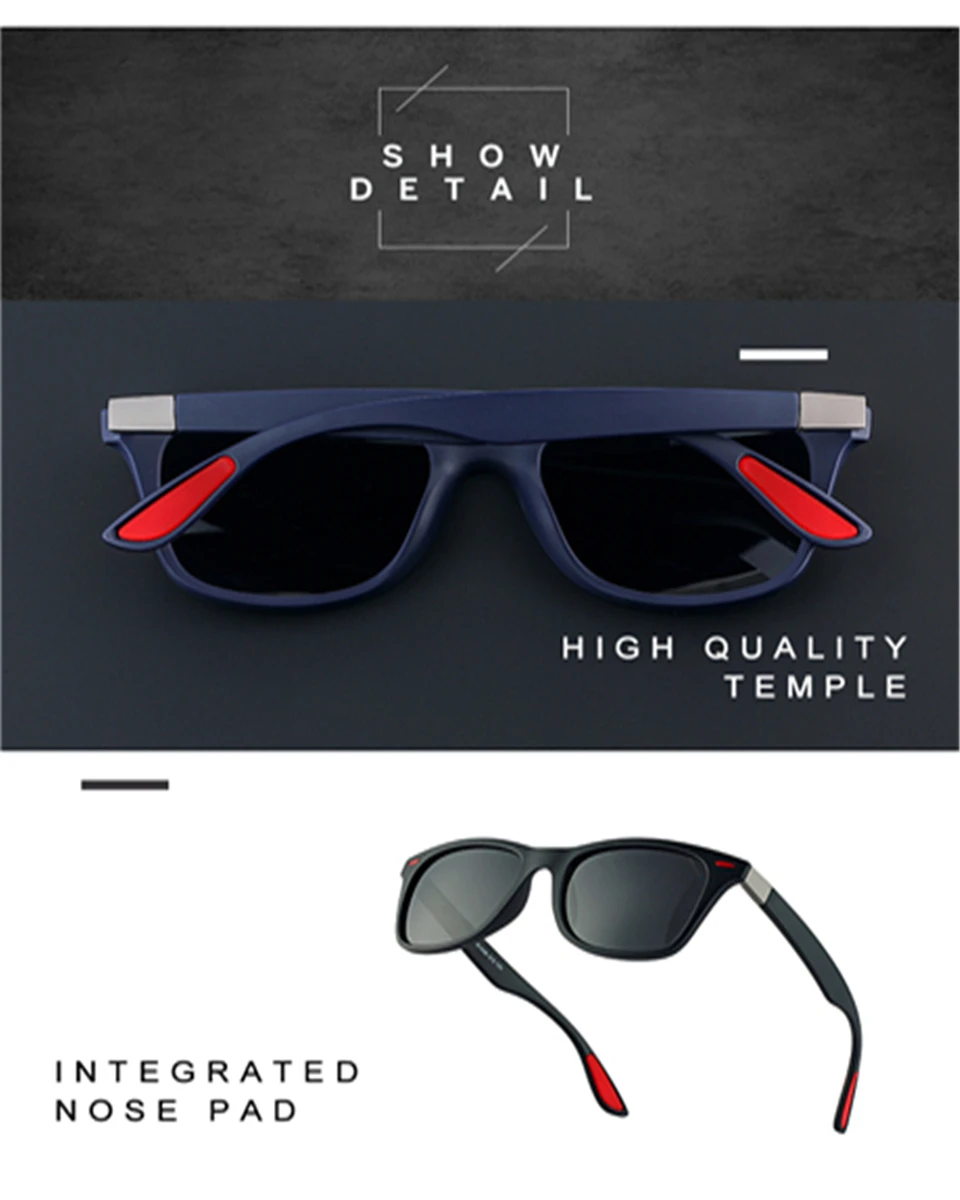 Brand Design Classic Polarized Sunglasses Men Women Driving Square Frame Sun Glasses Male Goggle UV400 Gafas De Sol (12)