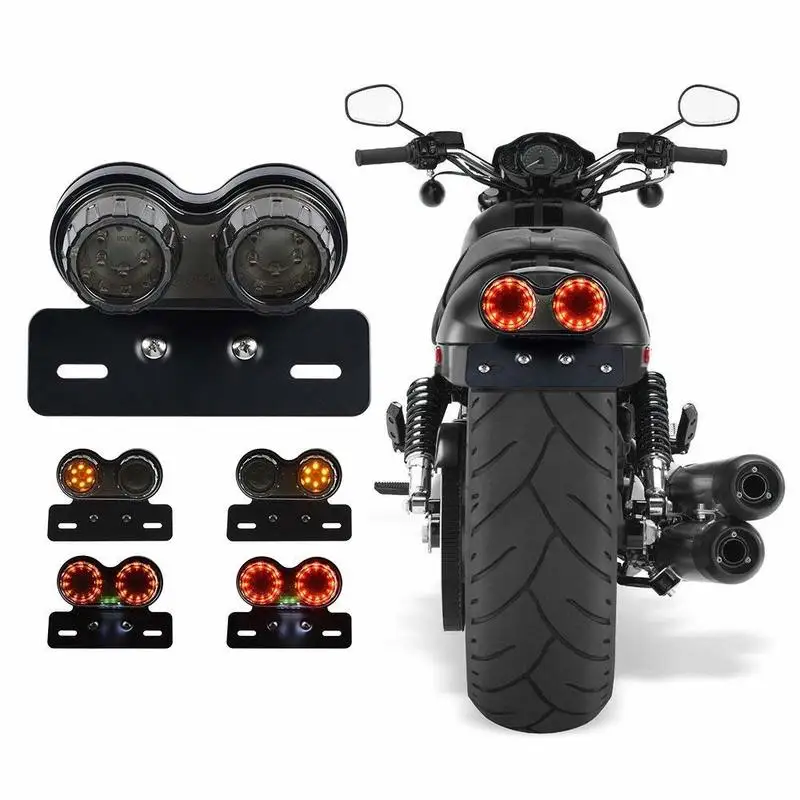 

40-LED 40W Motorcycle Tail Light Integrated Running Lamp Brake&Turn Signal Light with License Plate Bracket for Harly Motorcycle