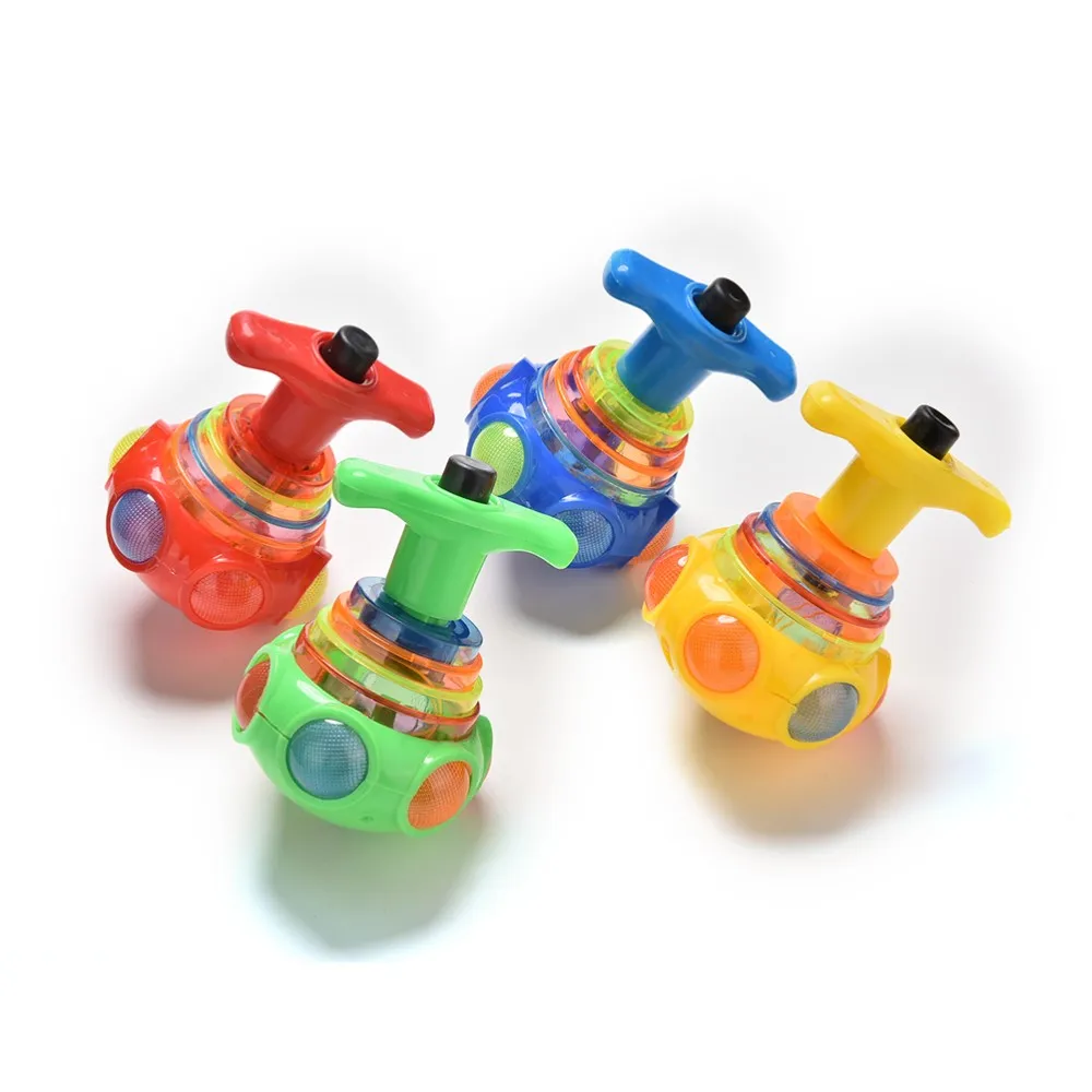 1 шт. Классический Забавный красочный светильник флеш-гироскоп Peg-Top прядильные топы детские игрушки случайный цвет