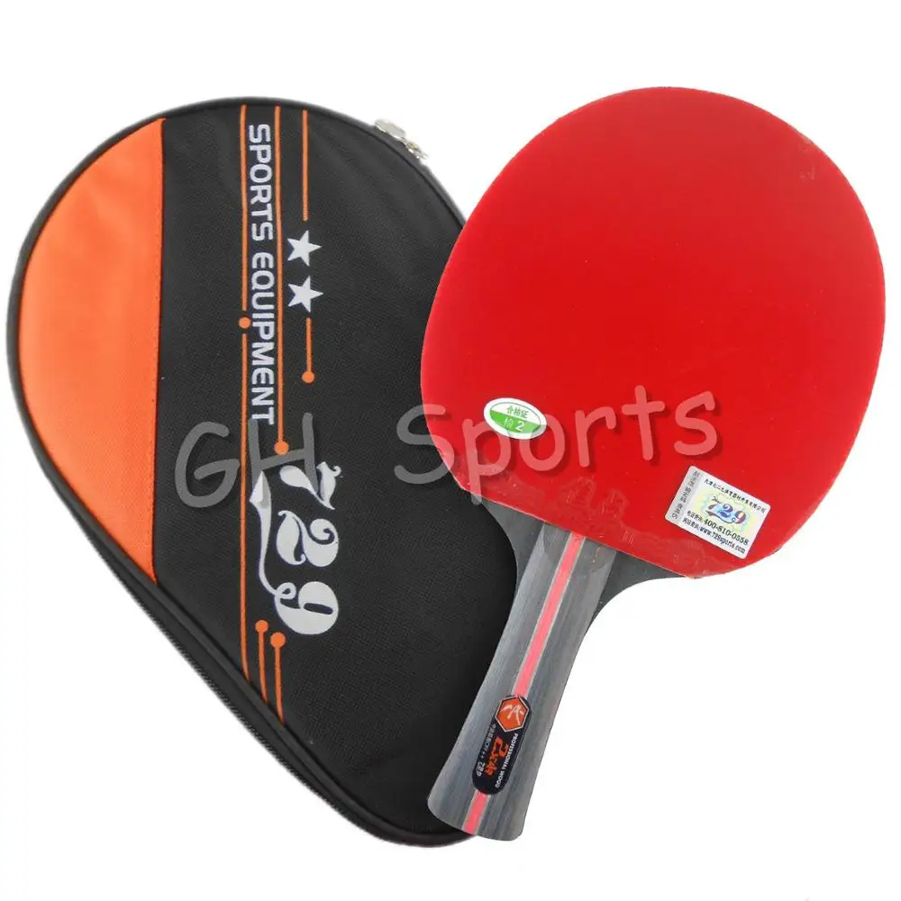 

RITC 729 Friendship 2-STAR 2STAR 2 STAR Pips-In Table Tennis Racket with Case for PingPong Shakehand long handle FL