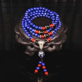 

Red Trees Brand Summer Jewelry 108 Buddhist Beads Bracelet Stretch Multi-layer Lapis Natural Stone Bracelet For Women Wholesale