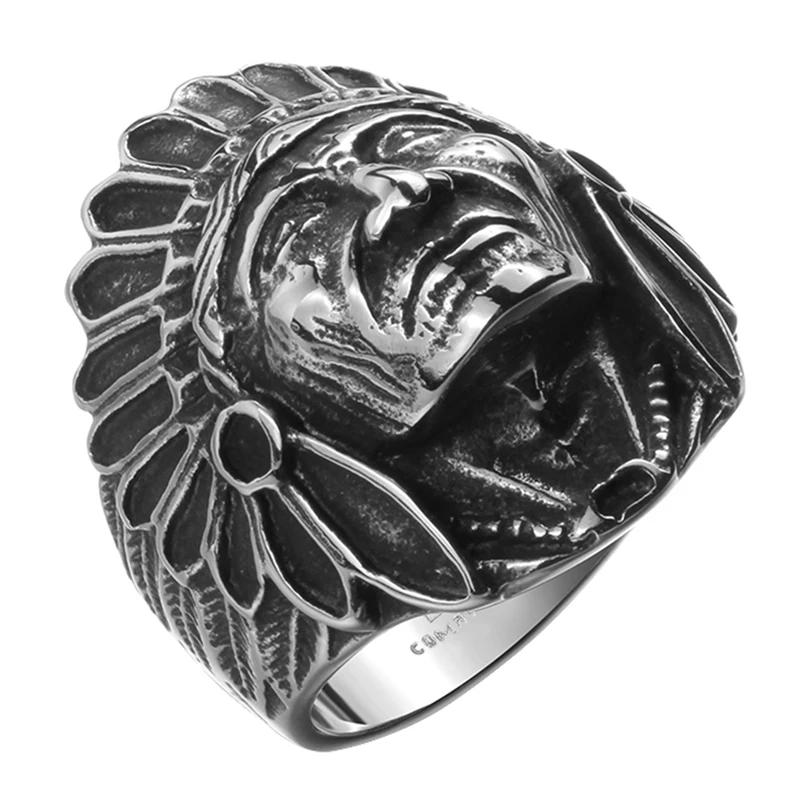 Американский размер 8-11 Мужская 316L нержавеющая сталь индийские головное кольцо anel masculino Горячая для бойфренда модные украшения