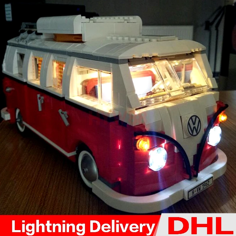 

LP 21001 DIY LED Light T1 Camper Van Model Building Kits T1 Camper Van Light Set Block Bricks DIY lepinings Toys Clone 10220