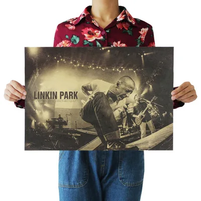 Ностальгический рок-группа Linkin Park B стиль крафт-бумага постер для бара/Кафе Ретро плакат декоративной живописи 51x36cm