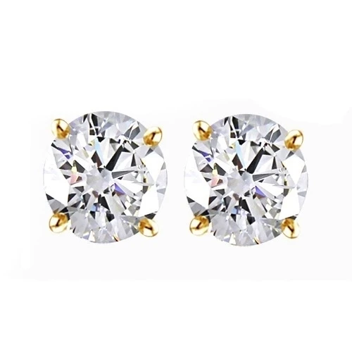 1/3 Ct Brilliant Cut D/VVS1 Diamond 4-Prong 10K Gold Over Stud Earrings $999 (1)