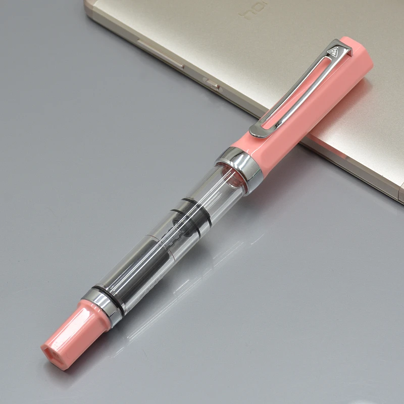 

LANBITOU 3059 Colorful Transparent Cute Fountian Pen 0.5mm or 0.38mm Nib Writing Calligraphy Ink Piston Pens For Student Gift