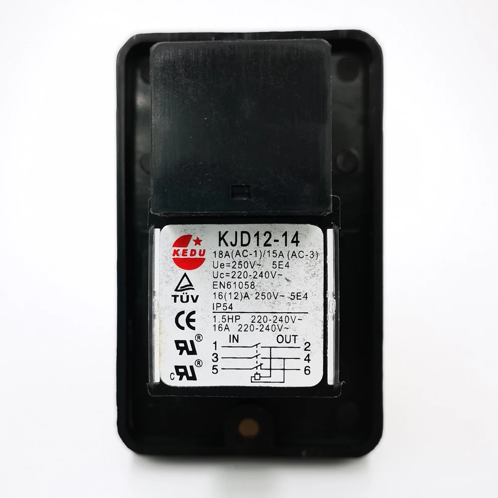 KJD12 14 В 250 V 6 Pin Start Stop No Volt Release кнопочный переключатель NVR Common to Woodshop и Metalwork Machines (6