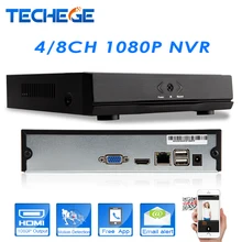 Techege H.264 4CH/8-КАНАЛЬНЫЙ Full HD 1080 P NVR Для IP камера ONVIF HDMI Сетевой Видеорегистратор 4 Канала 8 Канала NVR