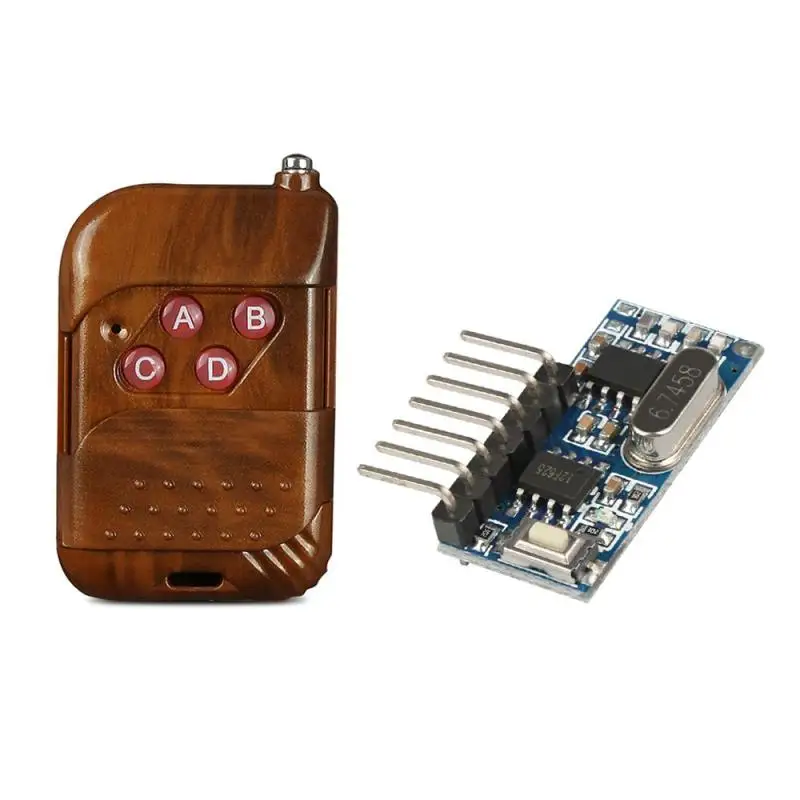 

433 MHz RF 4 Channel Remote Control Learning Code 1527 Transmitter DC 12V Relay Receiver Module Remote Control Light Switch S1