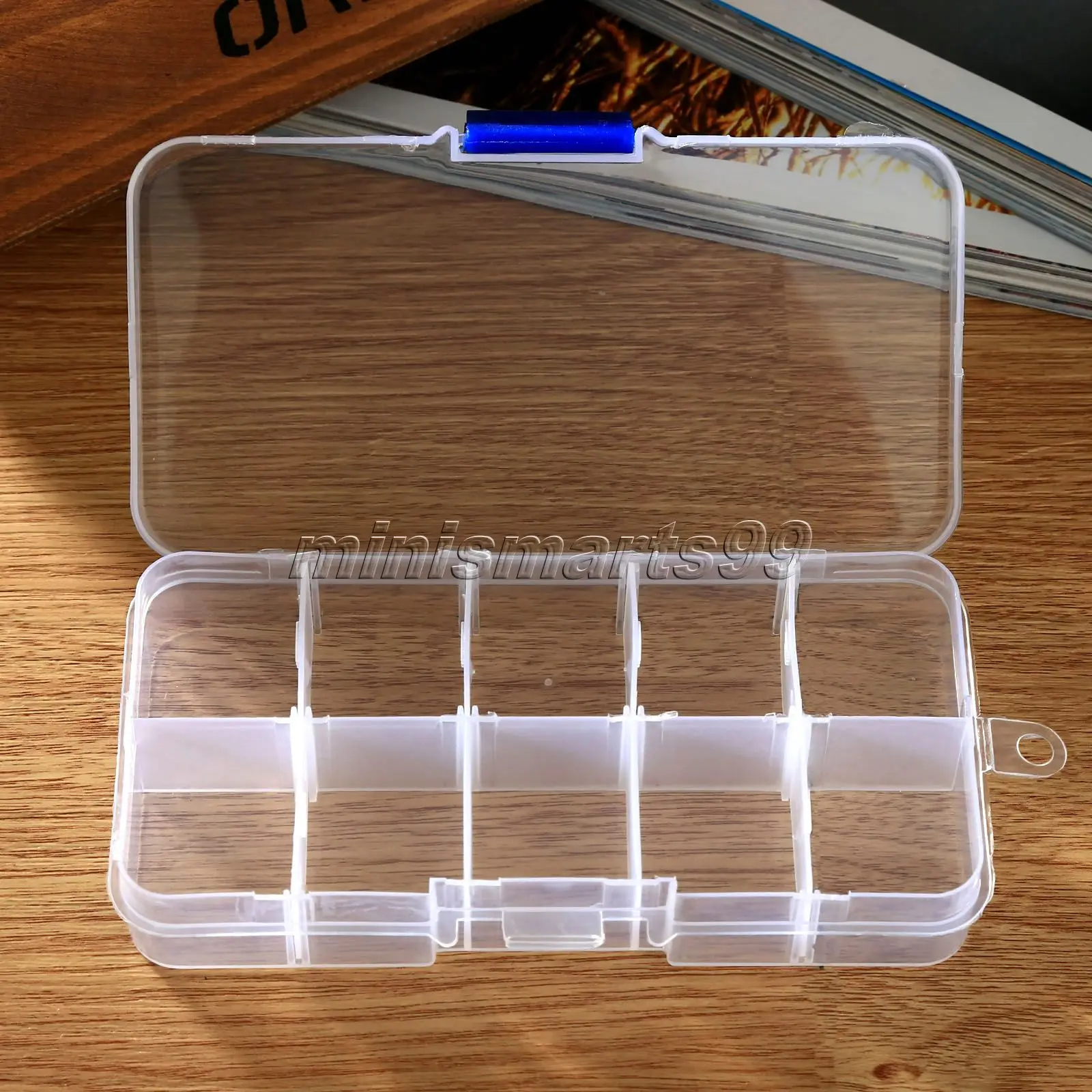 Пластиковая шкатулка с 10 отделениями для хранения ювелирных изделий|storage box case|box
