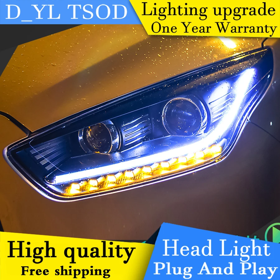 Car Styling For Ford ESCORT 2015 led headlights For ESCORT head lamp