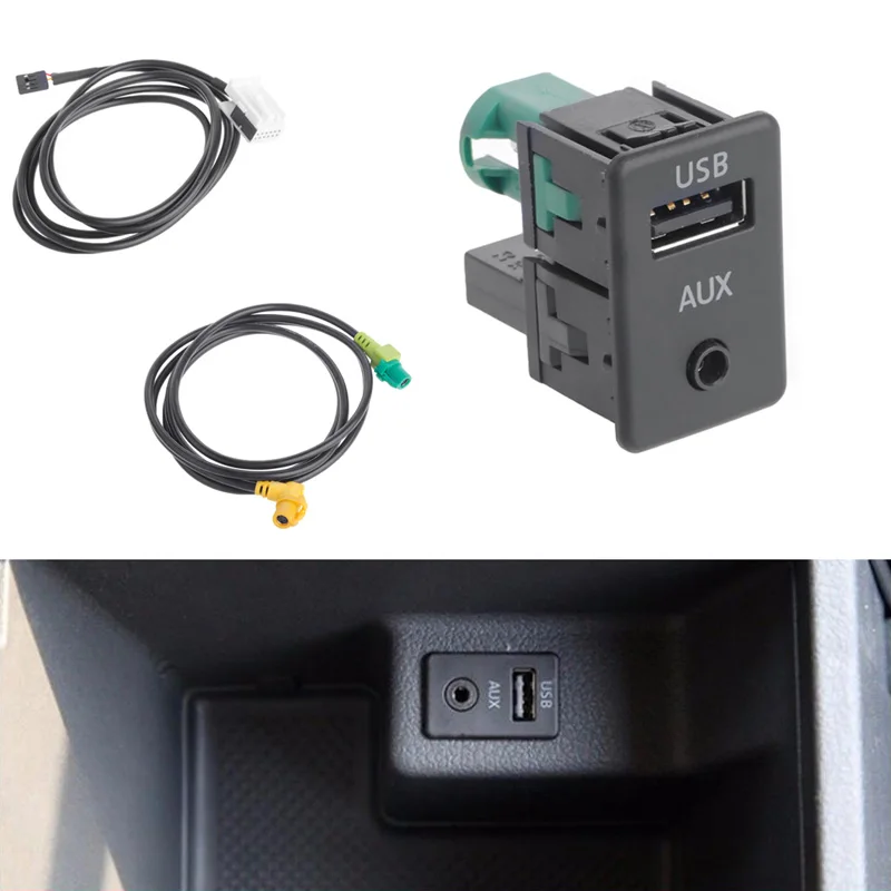 RCD510+ 310+ 300+ RNS315 AUX USB кабель переключения подходит для VW MK6 Golf Jetta CC PASSAT B6 B7 Прямая поставка