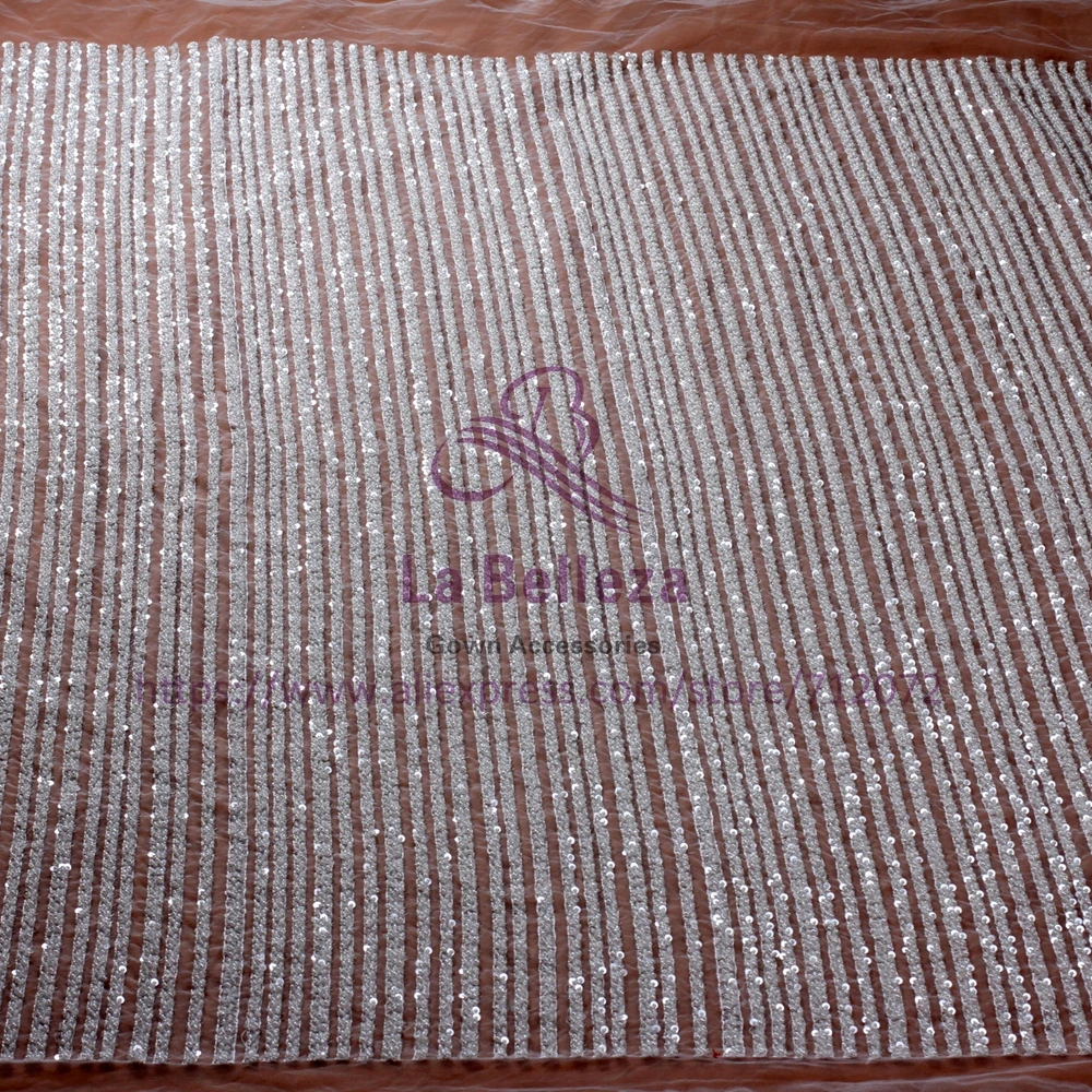 Цвет слоновой кости Простой линии супер тяжелый ручной работы Бисероплетение кружевной ткани 1 ярд свадебное/свадебное платье кружевной ткани 51 ''ширина SN171208