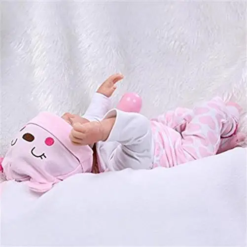 22 Inch 55cm Soft Silicone Handmade Reborn Baby Girl Dolls Realistic Looking Newborn Baby Doll Toddler Cute Birthday Gift