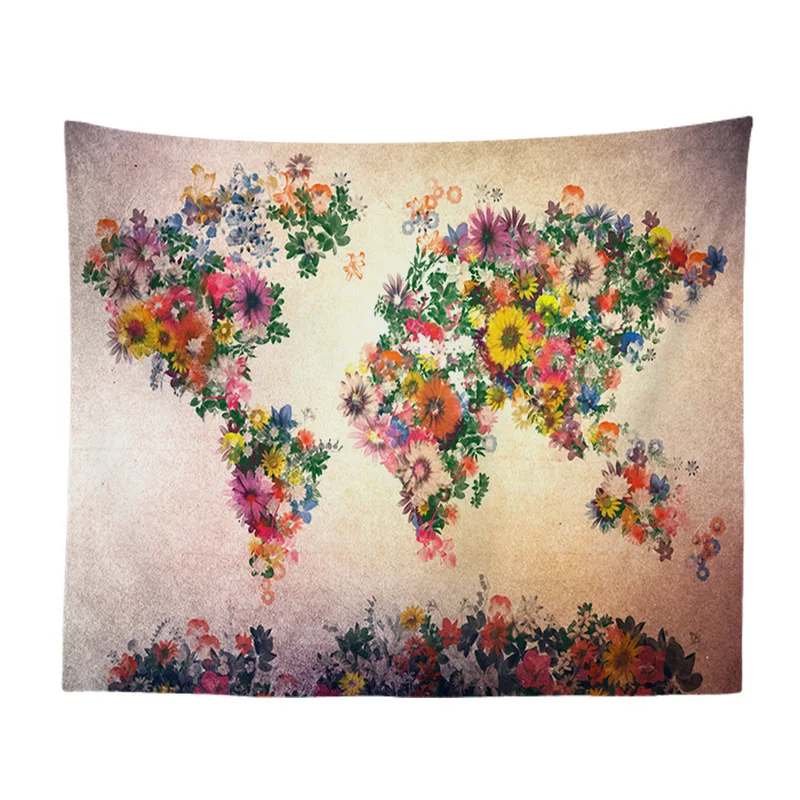 

World Map Geometric Irregular Hippie Mandala Pattern Tapestry Abstract Painting Art Wall Hanging Gobelin Livingroom Decor Crafts