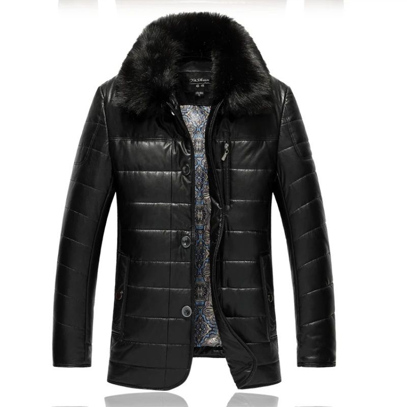 Модная зимняя кожаная куртка XL-7XL 8XL 9XL мужское утепленное пальто из искусственной