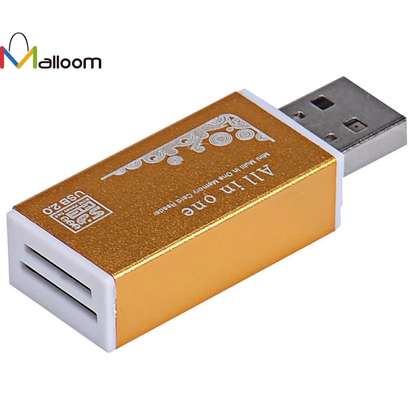 Malloom Новое поступление универсальный металлический USB 2,0 все в 1 мульти SD TF считыватель карт памяти для ПК компьютера мобильного телефона и 15