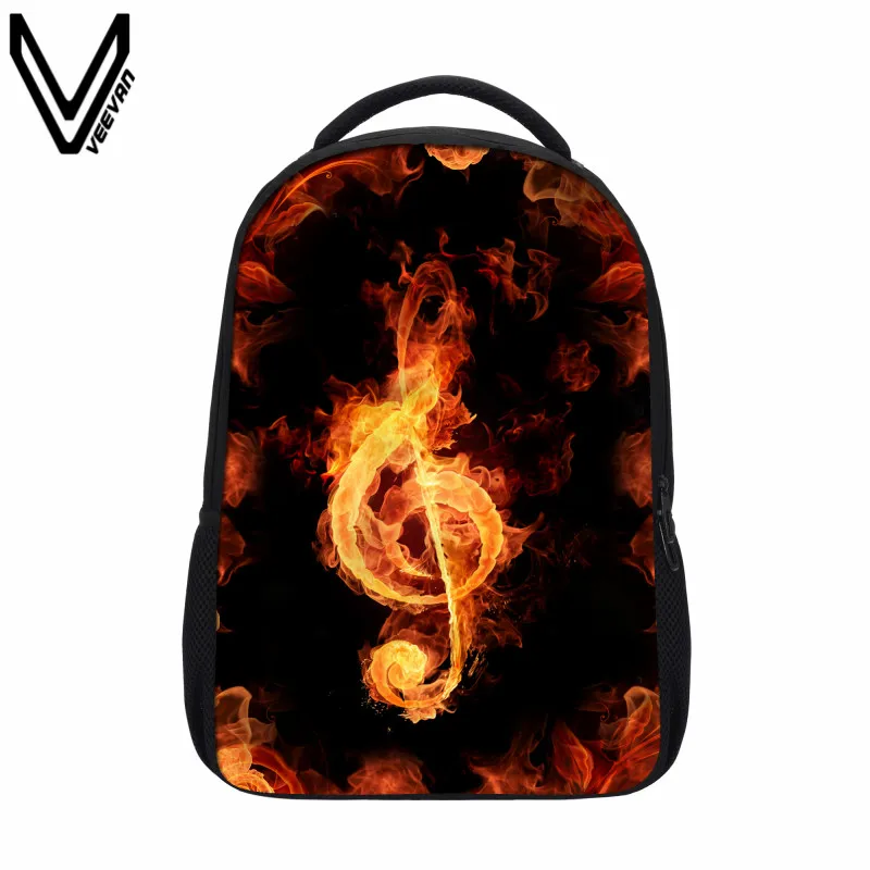 VEEVANV Flame Music Mark Children font b Backpacks b font Print School Book Bag For Teenagers