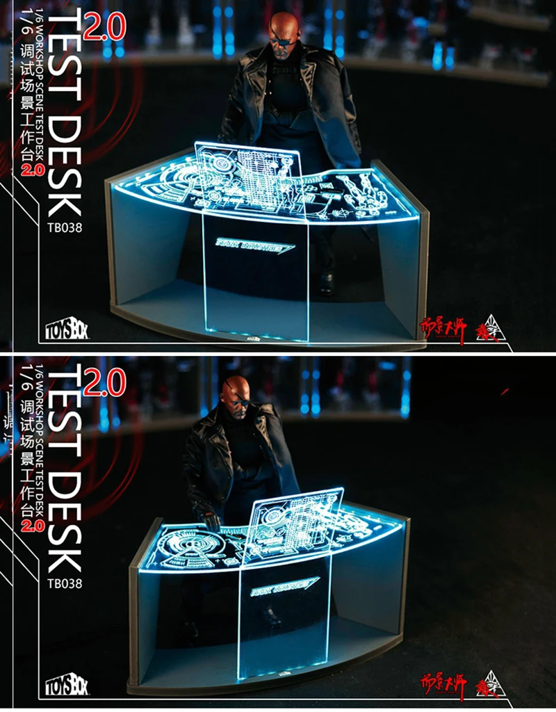 DIY 1/6 мужчина солдат сцены аксессуары железный человек Tony акриловая голографическая мастерская сцена тест стол 2,0 TB028 Модель 12 ''фигурка