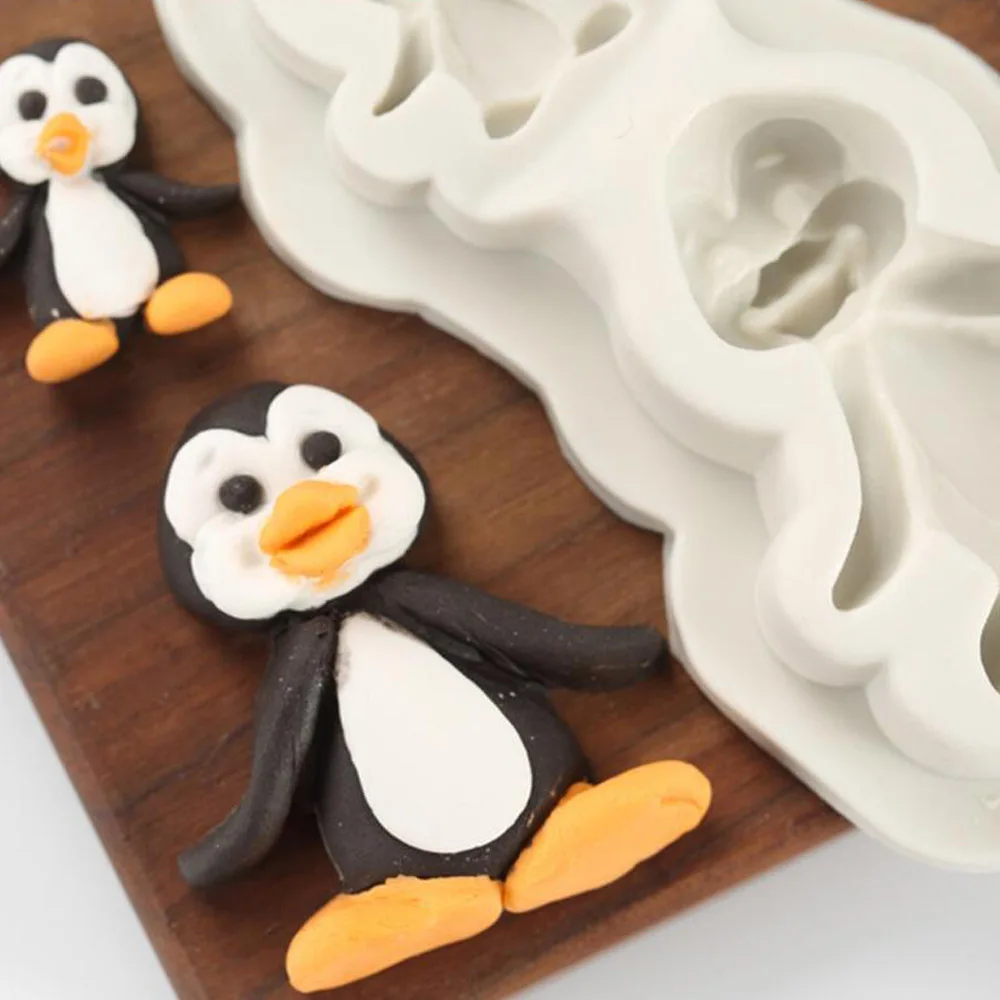 Aouke Penguin Shaped Decorating Molds Cake Silicone Mold Sugarpaste Candy Chocolate Gumpaste Clay Mould J149 | Дом и сад