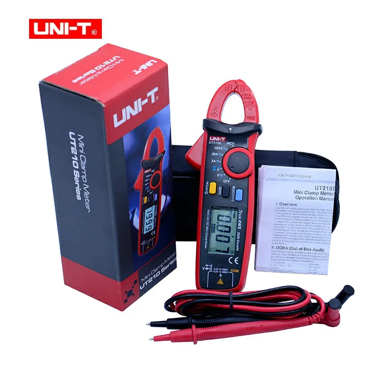 

VCR Digital Clamp Meter UNI-T UT210E Ture RMS Auto Range 2000 Count LCD backlight NCV Multimeters with Zero mode