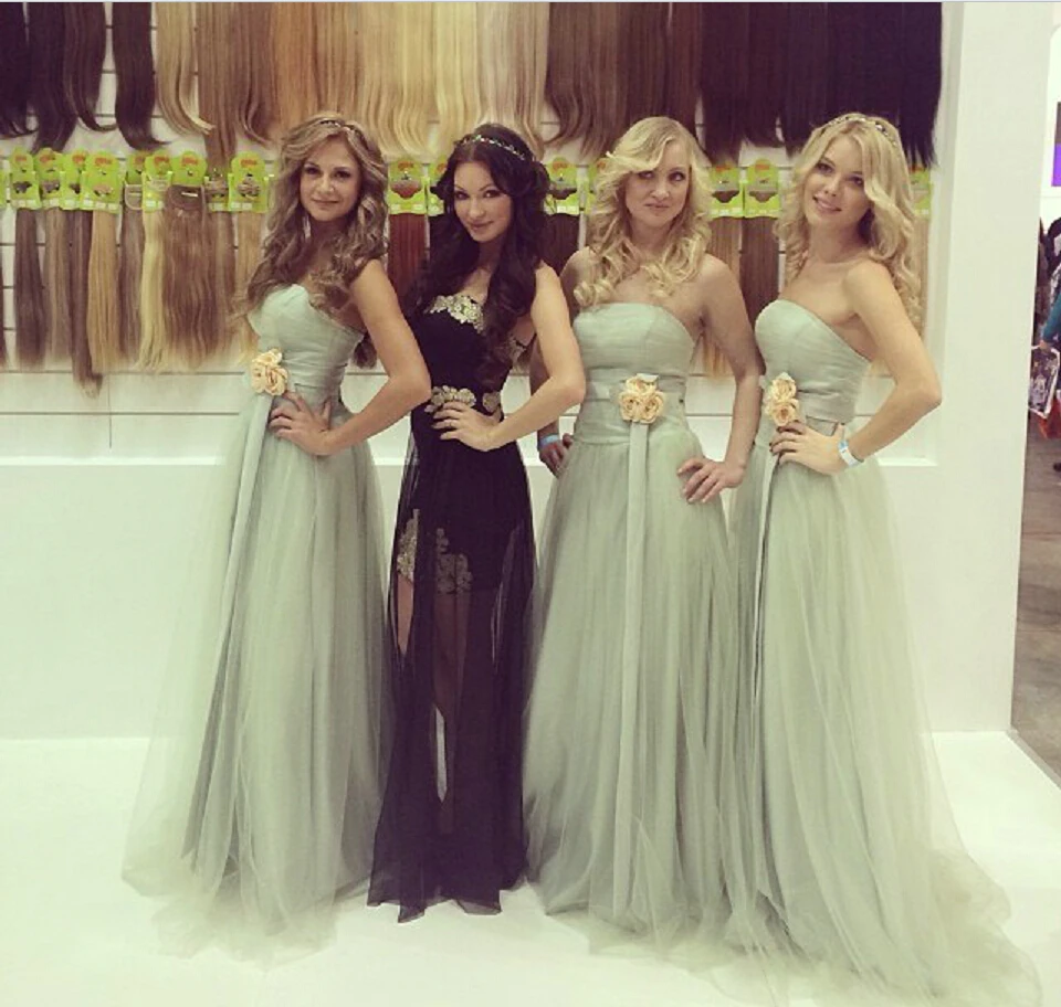 Wedding Sage Bridesmaid Dresses online get cheap sage bridesmaid dress aliexpress com alibaba group fast shipping strapless floor length flower long tulle wedding party gowns 2017