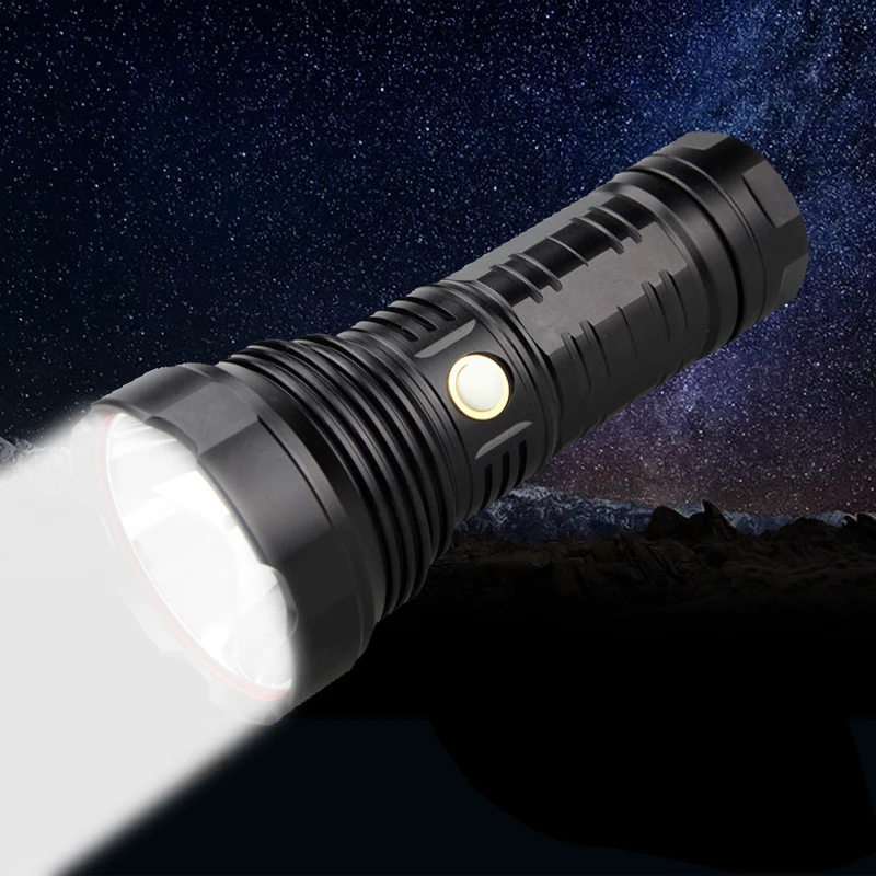 

Diving Flashlight IPX6 5 mode T40 LED Tactical Stepless Dimming Torch Recharge Flashlight + 3IN1 18650 battery
